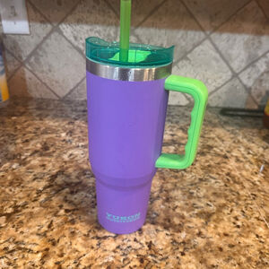 Yukon 40oz Outfitters Purple Tumbler with Green Handle